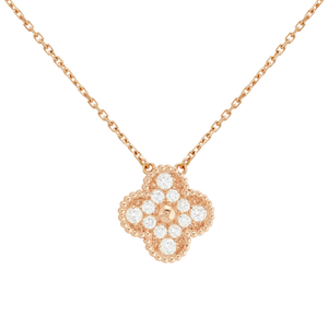 18K Sweet Alhambra Diamond Necklace