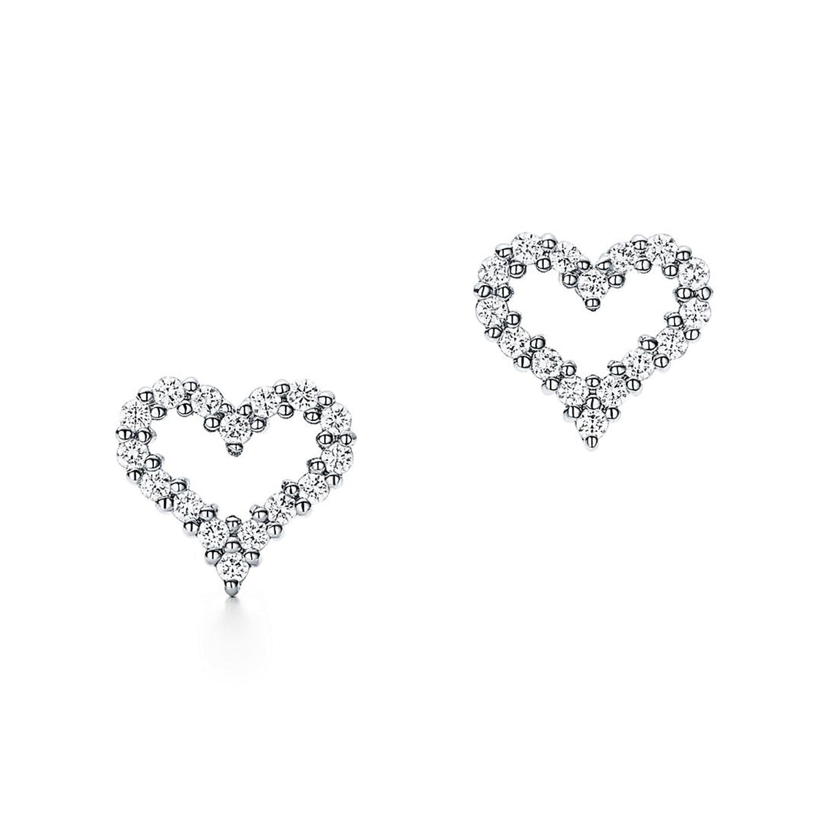 18K T Heart Diamonds Earrings