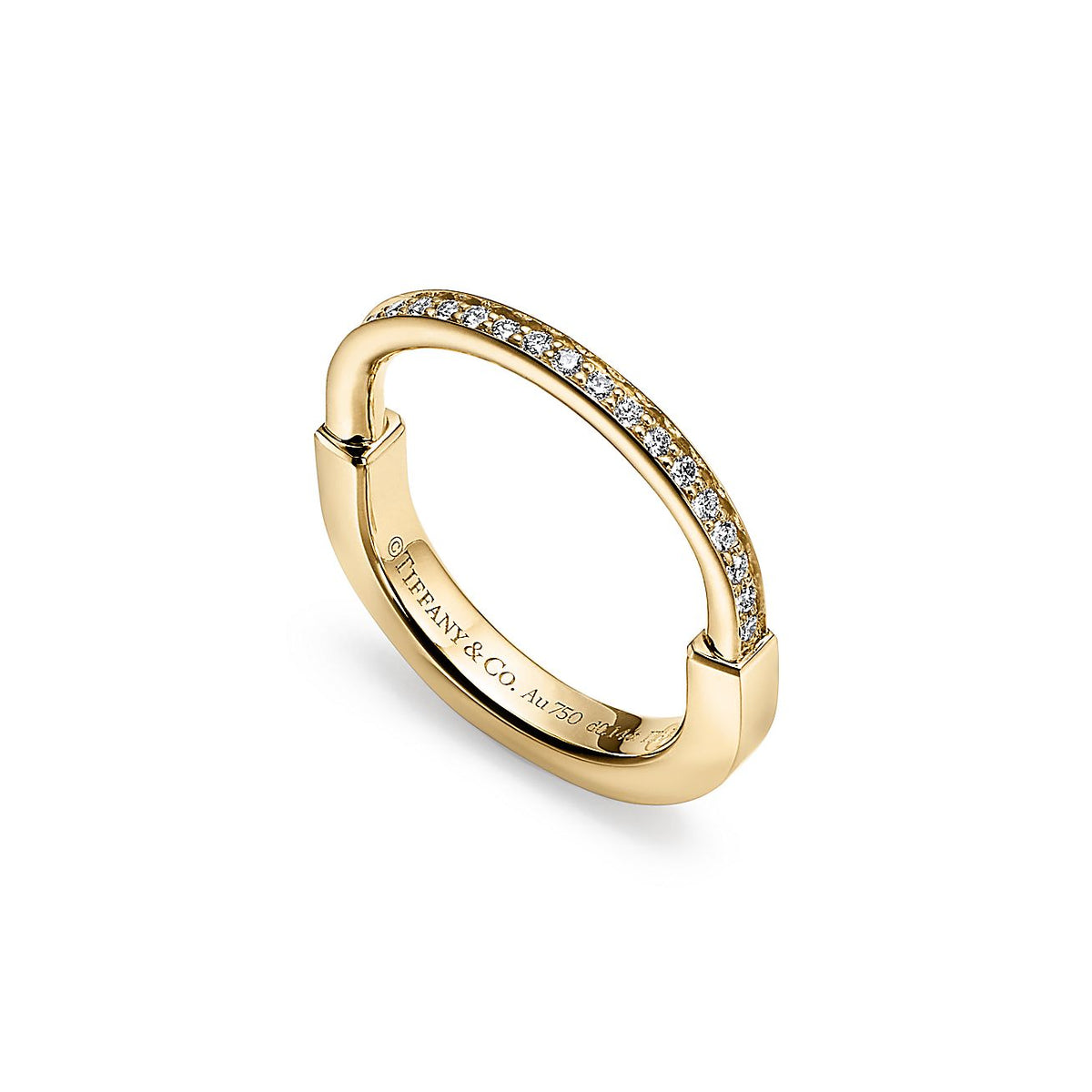 18K T Lock Diamonds Yellow Gold Ring