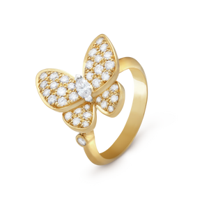 18K Two Butterfly Ring