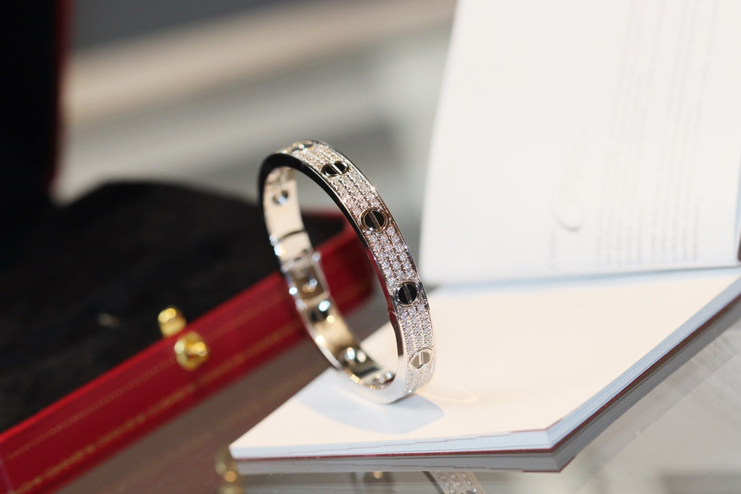 18K Diamond-paved Ceramic Love Bracelet
