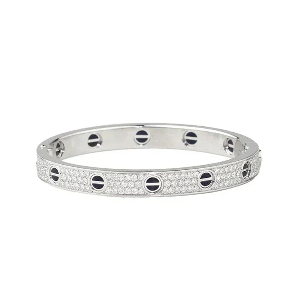 18K Diamond-paved Ceramic Love Bracelet
