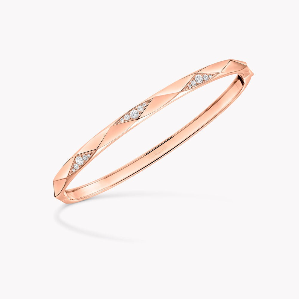 Signature Faceted Pavé Diamond Bangle Bracelet