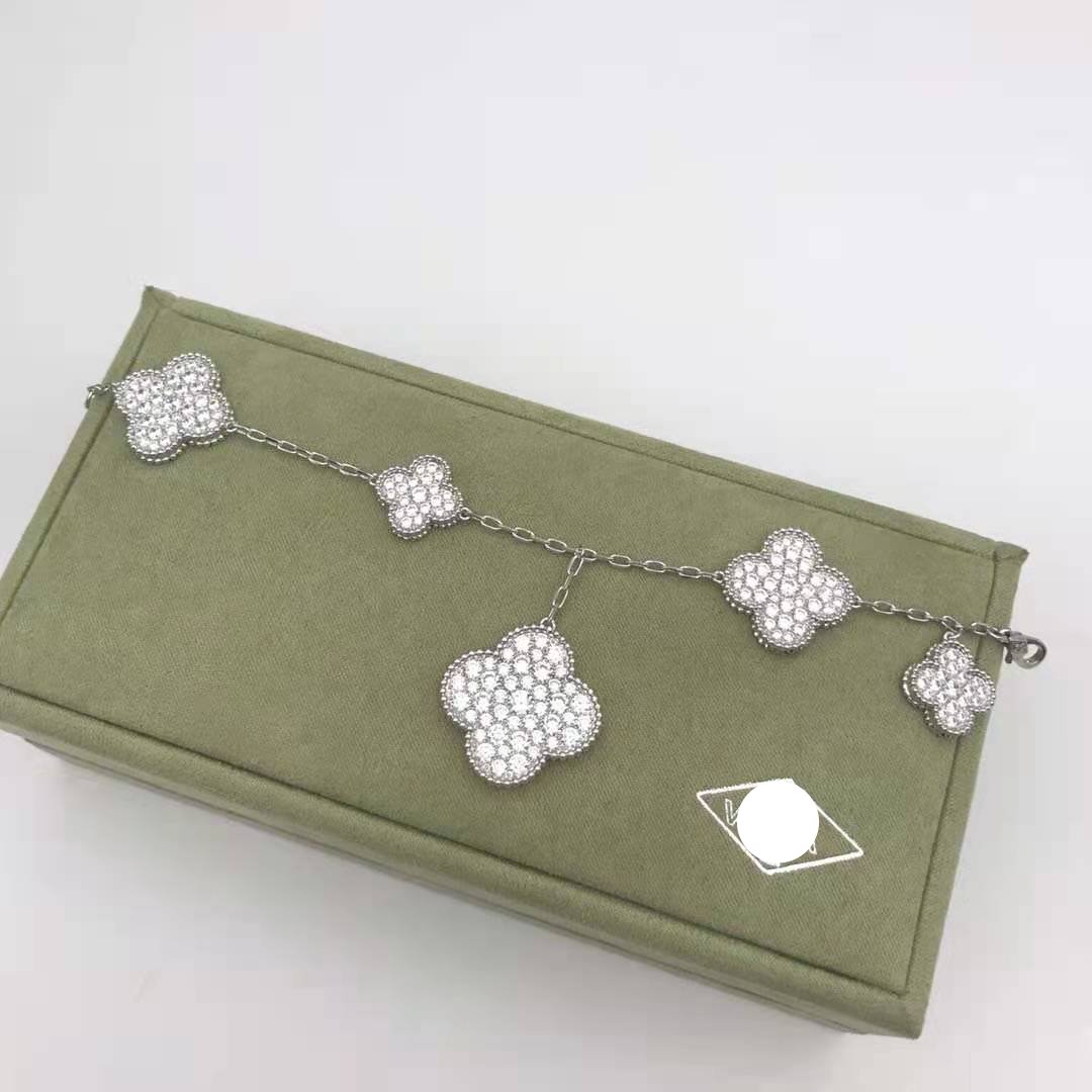 18K Magic Alhambra Five Motifs Diamonds Bracelet