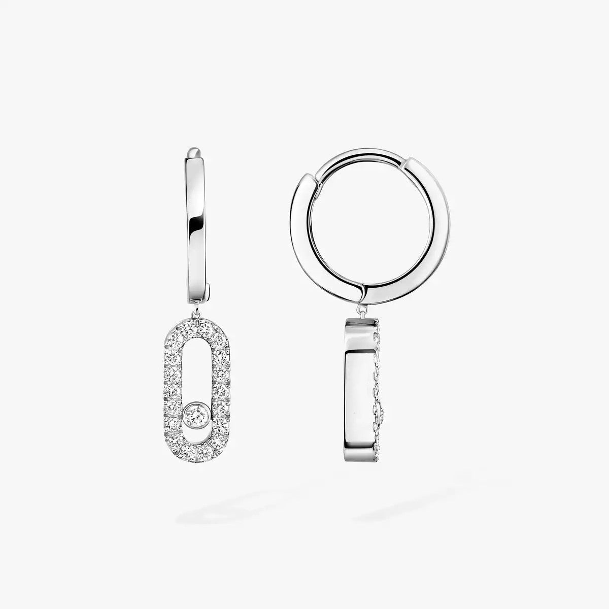 Move Uno Diamond Hoop Earrings