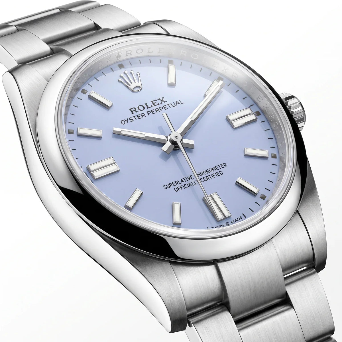 L'amour Oyster Perpetual Purple Dial And Smooth Bezel Watch