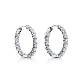 18K T Hoop Diamonds Earrings