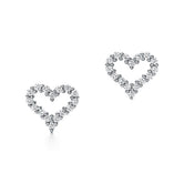 18K T Heart Diamonds Earrings