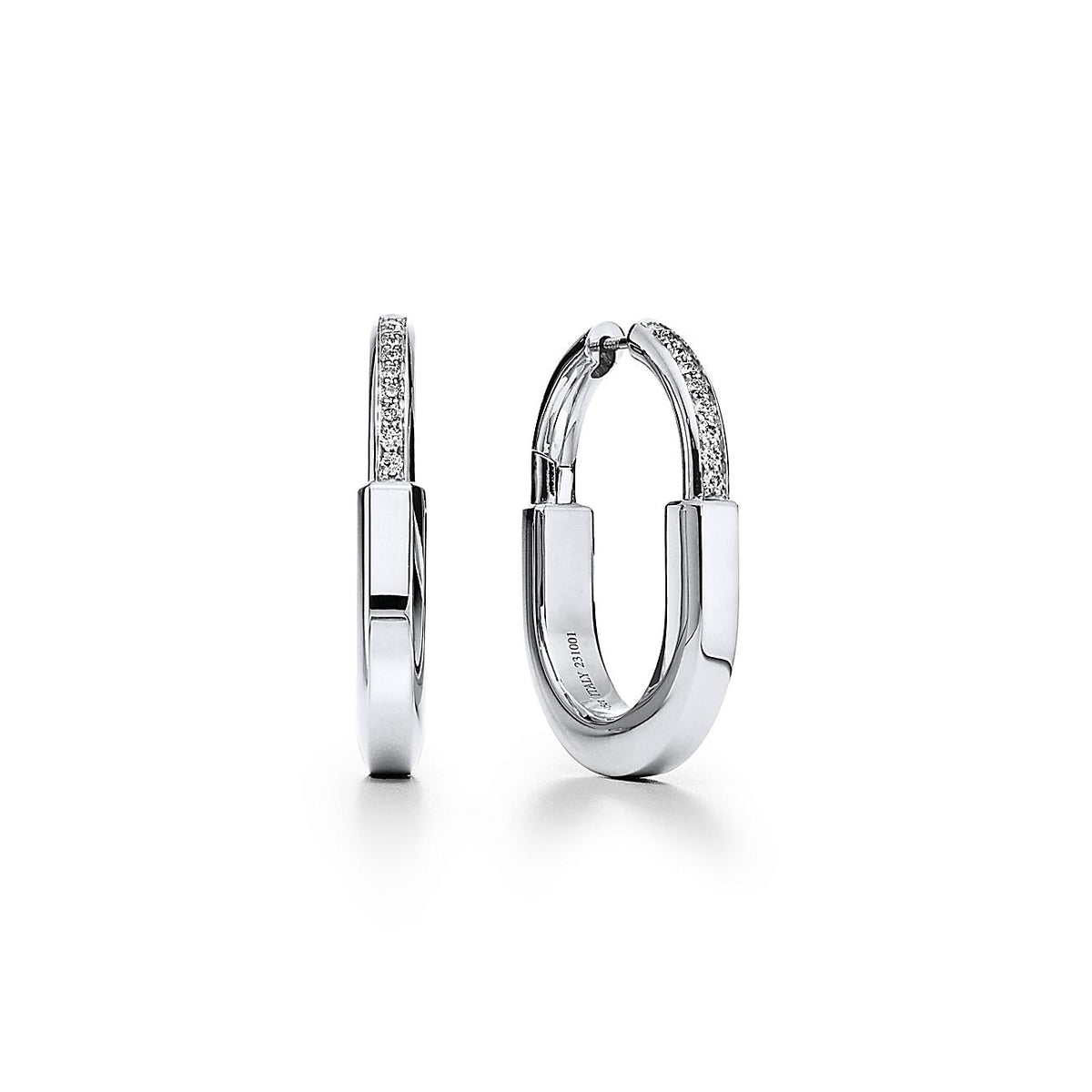 18K T Lock Diamonds Medium Earrings