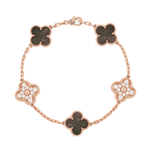 18K Vintage Alhambra Five Motifs Pearl Bracelet