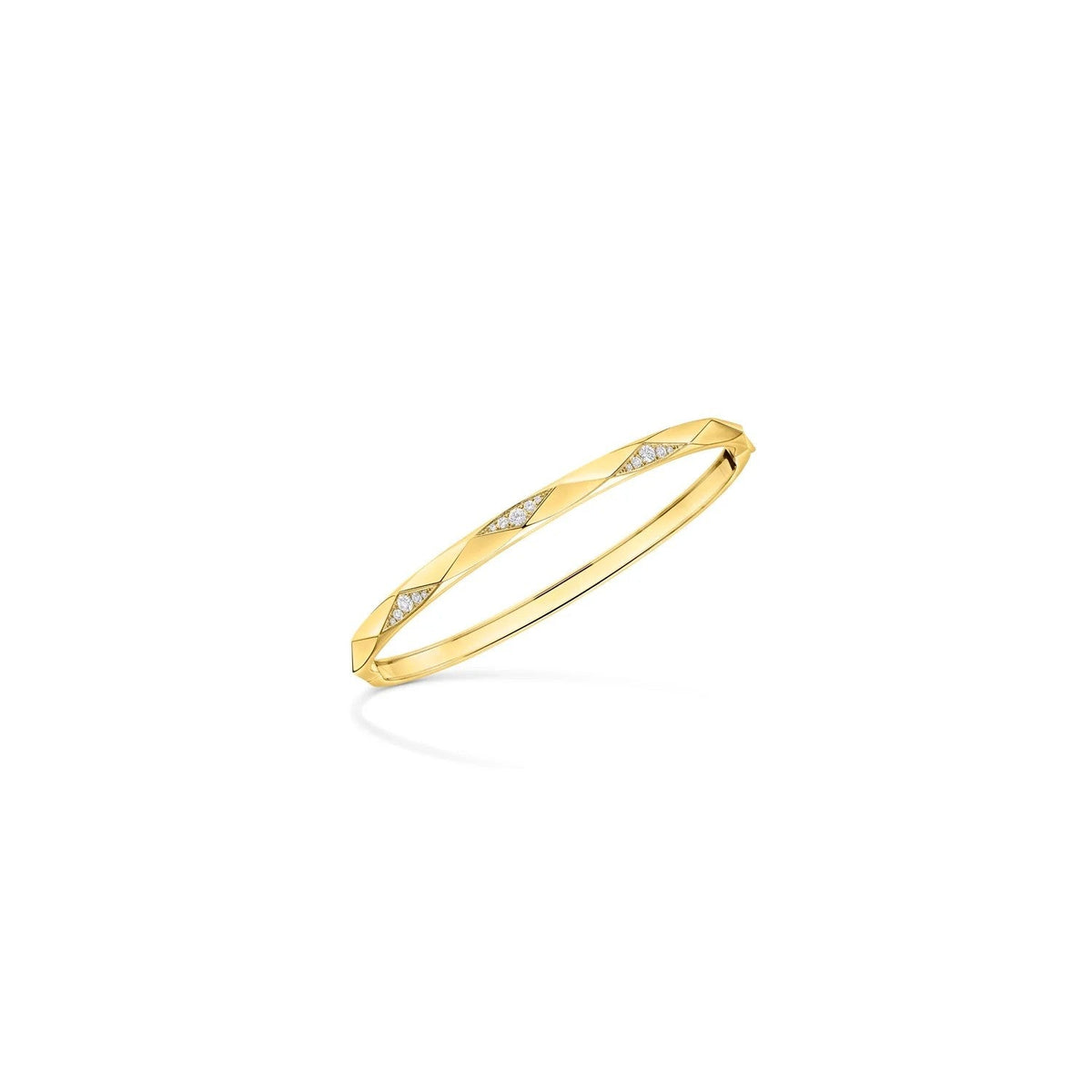 Signature Faceted Pavé Diamond Bangle Bracelet