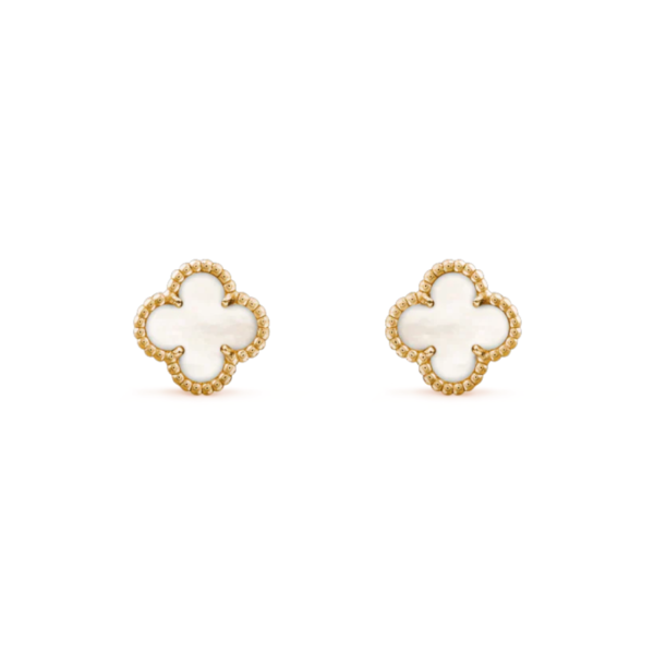 CLOVER MEDIUM GOLD MOP STUD EARRINGS
