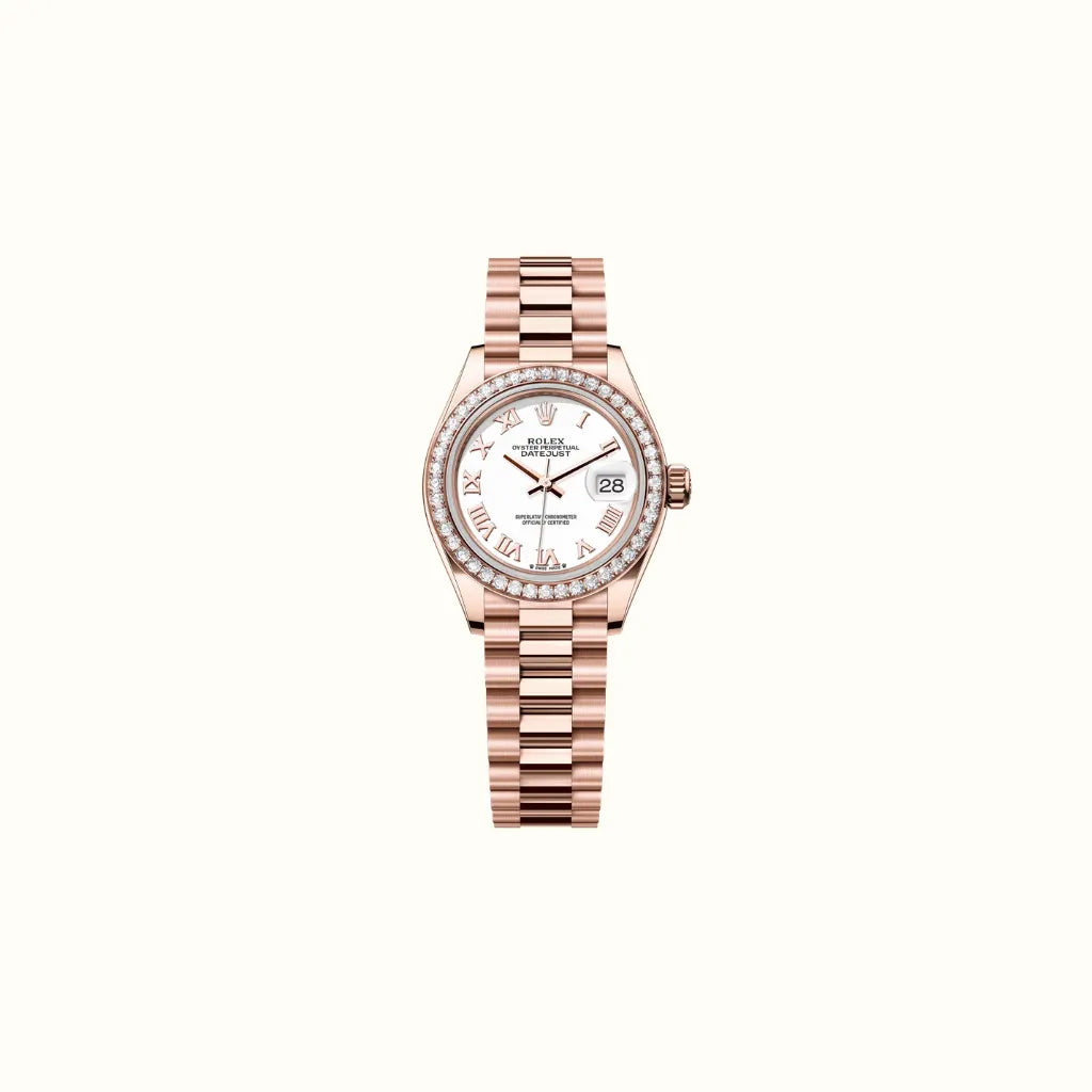 L'amour Datejust 28mm 279135RBR White Roman Dial