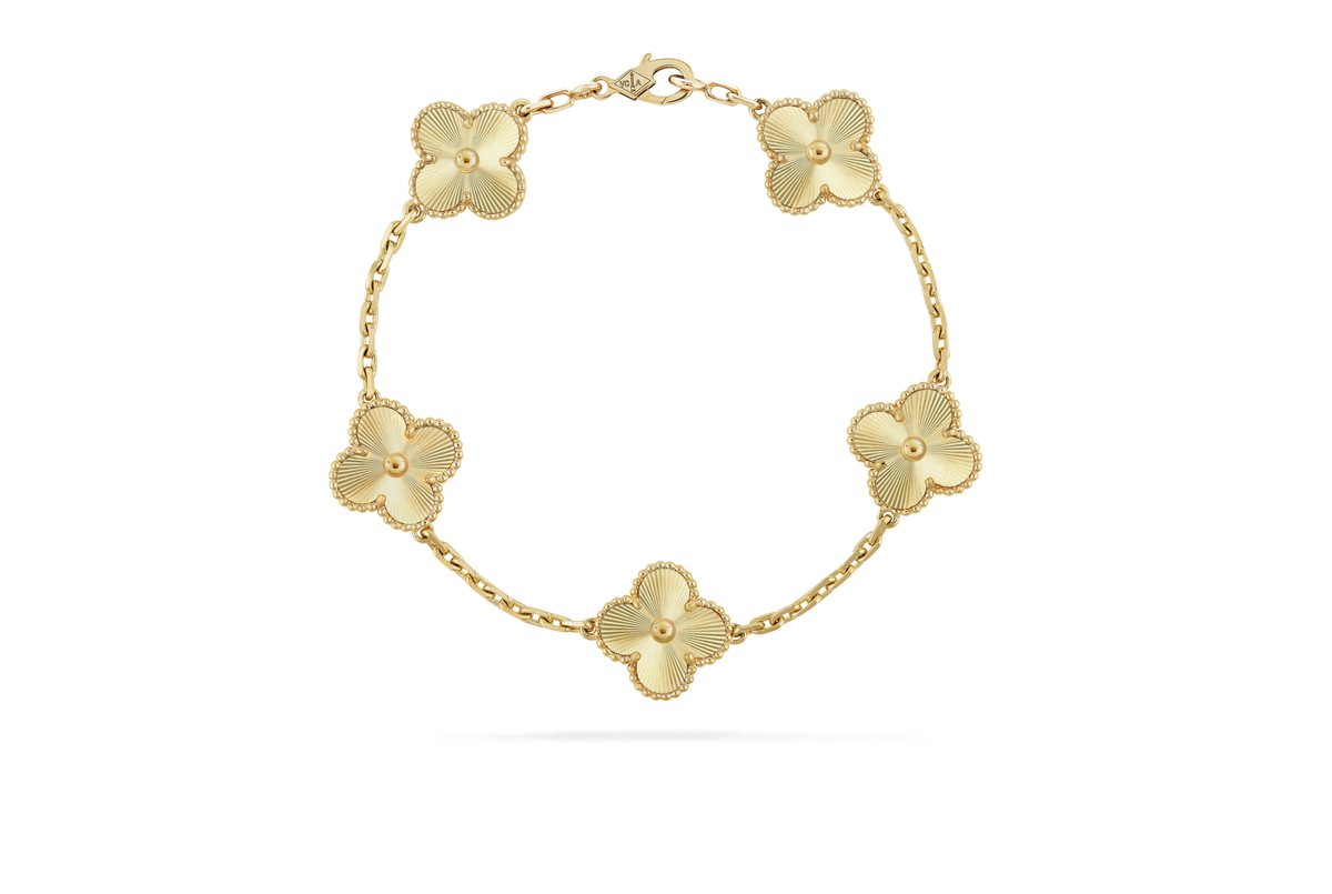 18K Vintage Alhambra Five Motifs Clover Bracelet