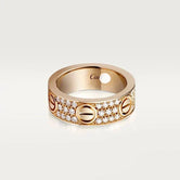 18K Cartier Love Diamond-Paved 6.5mm Ring