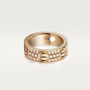 18K Cartier Love Diamond-Paved 6.5mm Ring